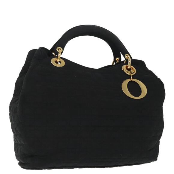 DIOR Canage Hand Bag Nylon Black Gold - Picture 1 of 16
